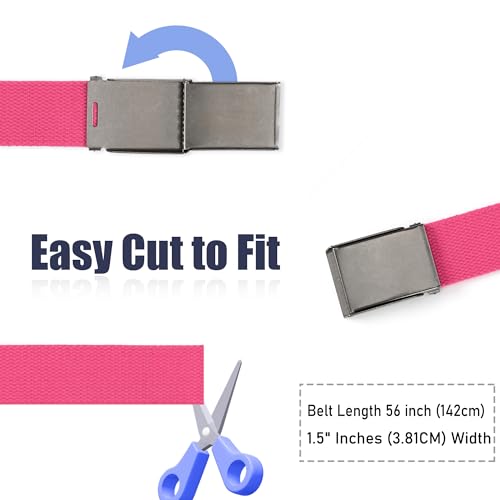 Image of Mile High Life Canvas Web Belt | Cut to Fit Up to 52 inch | Flip-Top Matte Silver Nickel Buckle 12 Colors