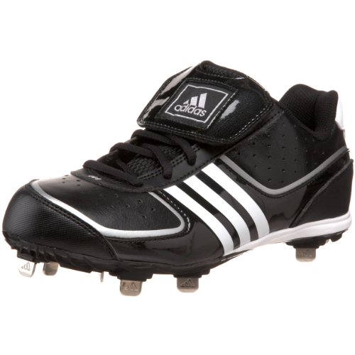 adidas Women's Fastpitch 4 Metal W Softball Shoe,Black/Running White/Metallic Silver,7.5 M US