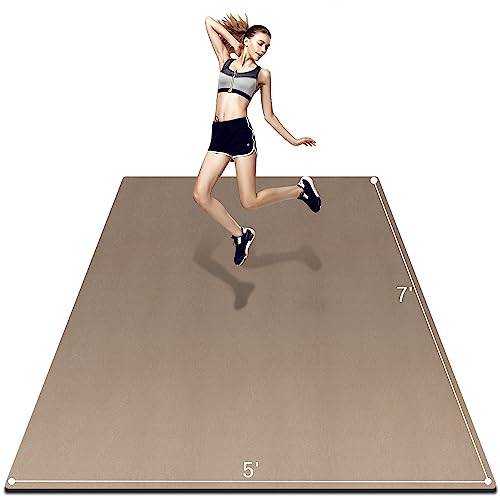 Large Exercise Mat Workout Yoga - Mats For Instant Home Gym Flooring Protector,Large Fitness Mat High Resilience, Ultra Comfortable Big Mat For Men And Women Fitness,Durable & Non-Slip Pilates Mat #TOP28