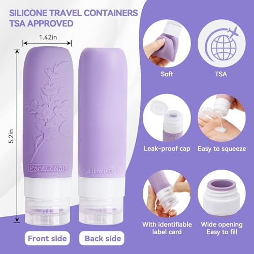 Silicone Travel Bottles for Toiletries, TSA Approved Leak-Proof Toiletry Containers for Airplane & Vacation3