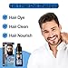 Men's Black Beard Dye, Black Hair Dye for Gray Hair Coverage, 3 in 1 Hair Dye Shampoo, Mustache & Beard Dye for Men, Quick & Easy to Use at Home, Long Lasting Beard Color for Men 200ML