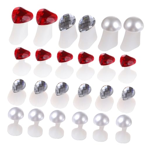 VICASKY 24pcs Toe Separators for Men Silicone Toe Nail Corrector Spreaders for Feet Tool Rhinestones Nail Art Dividers Protector