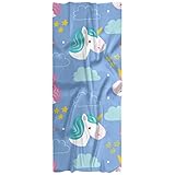 Bufanda ligera para mujer, primavera, otoño, invierno, chal, envolturas de unicornios, patrones de nubes azules, estrellas amarillas, arco iris, Varios colores