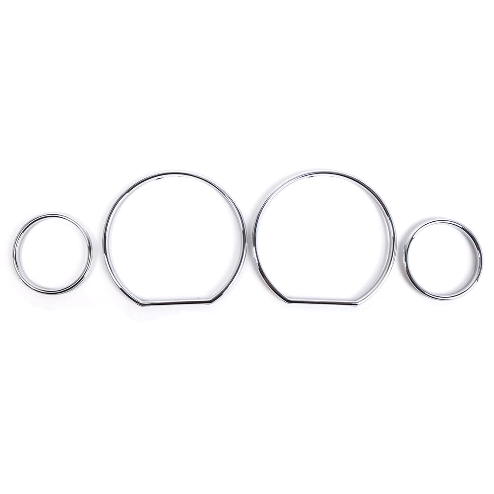 Riloer Tachometer-Zifferblattringe, verchromter Tachometer-Zierring, 4-teilige Instrumenten-Tachometerringe, Blenden kompatibel mit BMW E36 3er-Reihe 1990–2000 (mit VDO-Tachometern)
