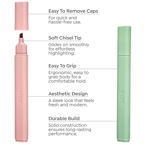 Image of BLIEVE - Aesthetic Highlighters and Gel Pens With Soft Ink and Chisel Tip, Bible Highlighters and Pens No Bleed, Dry Fast Easy to Hold, for Bible Journaling Planner School Supplies (EARTHY)