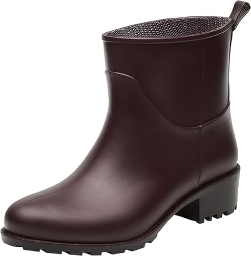 Realpaks Botas Cortas de Lluvia para Mujer BG 5/2 - Botas de lluvia para mujer - Botines de mujer - Botas cortas de goma para mujer, Borgoña, 41 EU