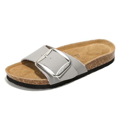 Image of Project Cloud 100% Genuine Leather Sandals Women Comfortable Womens Slides