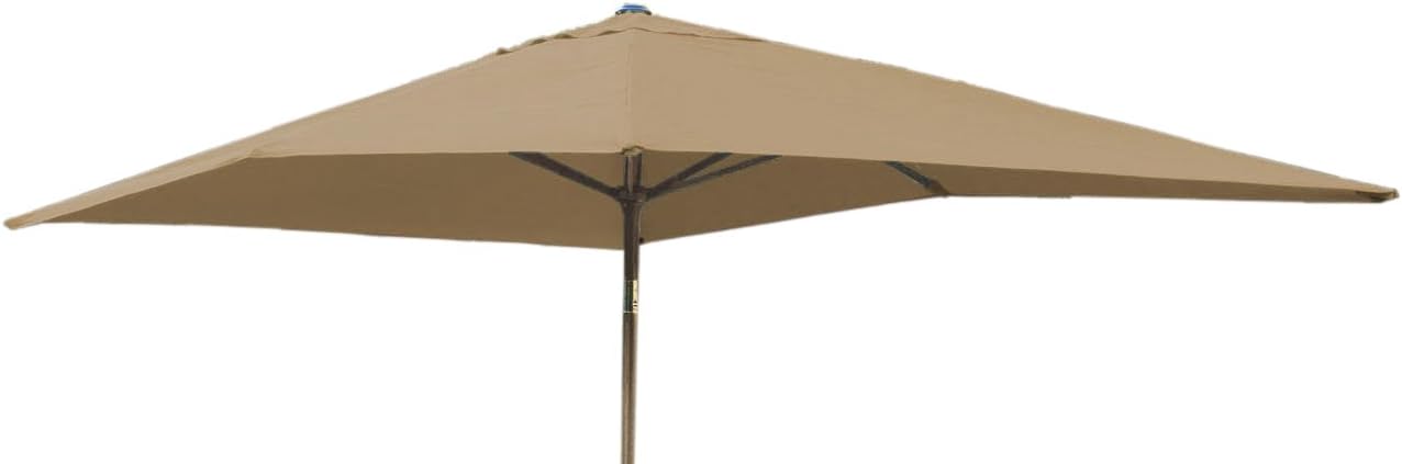 Jeco Aluminum Patio Market Umbrella Tilt with Crank, Fabric/Bronze Pole, Brown, 9'