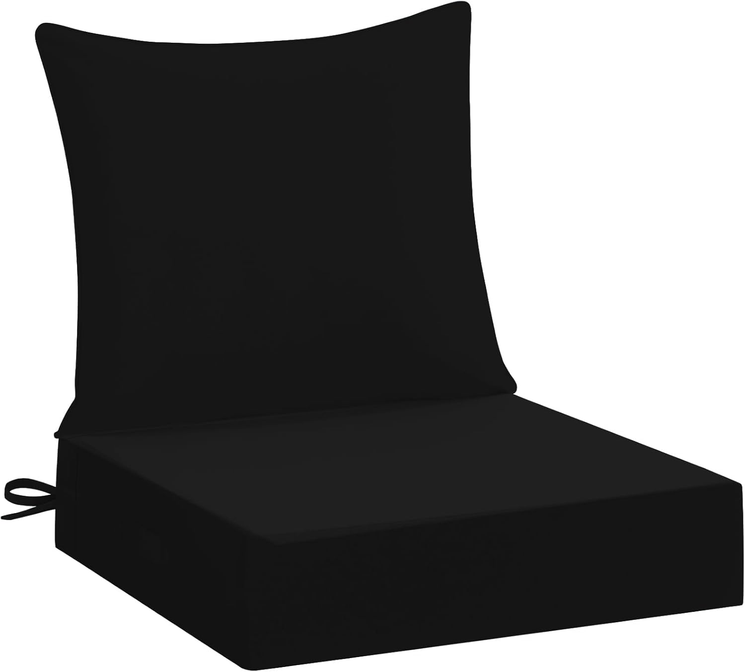 downluxe 24x24 Outdoor Chair Cushions, Waterproof Fade Resistant Patio Furniture Cushions with Handle & Removable Cover, Deep Seat Outdoor Cushions for Sofa, Couch and Patio Chairs, Black