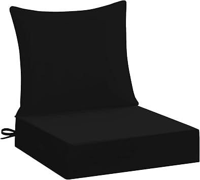 downluxe 24x24 Outdoor Chair Cushions, Waterproof Fade Resistant Patio Furniture Cushions with Handle & Removable Cover, Deep