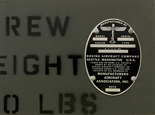 Placa de datos B-17 Flying Fortress de aluminio