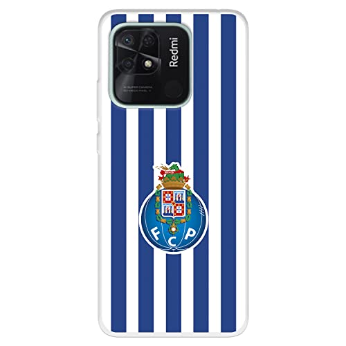 Capa para Xiaomi Redmi 10C do futebol Club Porto Escudo com riscas para proteger o seu telemóvel. Capa de silicone flexível com licença oficial futebol clube porto
