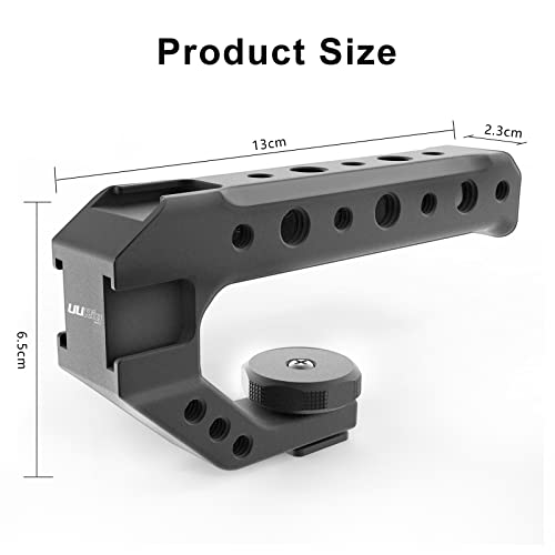 UURig R005 Camera Top Handle Grip, Ergonomic Handle with 3 Cold Shoe for Sony A7III to Mount Microphone, LED Light, Monitor - Thumbnail 4