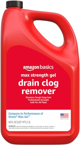 Comparison: Best Drain Cleaner For Kitchen Sink Standing Water 9 Amazon Basics Max Strength Drain Cleaner Hair Clog Remover Gel - Unclogs Hair and Grease, 80 Fl Oz