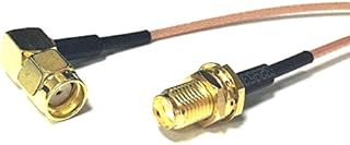 New SMA Female Jack nut Switch RP-SMA Male Plug Right Angle Pigtail Cable RG178 15CM 6