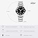 Imagen de RORIOS Reloj Cuarzo Analógico Cronógrafo Simple Doble o Triple Relojes con Números Digitales y Romanos Clásico Moda Correa de Acero Inoxidable Impermeable Watches Negro A