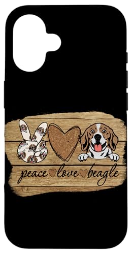 Peace Love Beagle Dog Mama Animal Lover Rescue Cute Coque pour iPhone 16