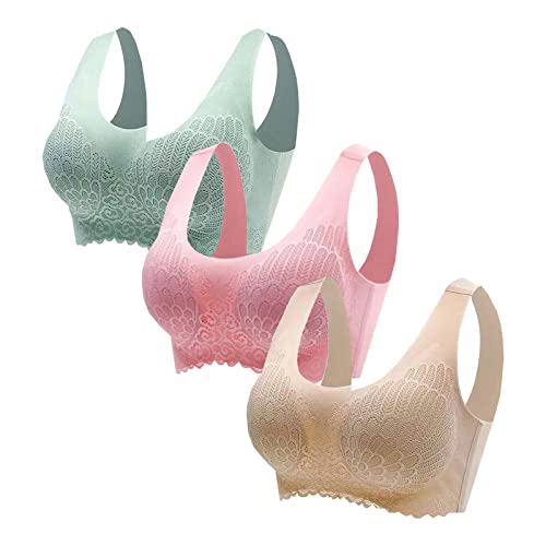 3-Pack Sports Bras For Women Classic Solid Color Wire Free Underwear High Support Vest Running Yoga Bra #TOP12