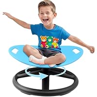LGMCF Kids Sensory Spinning Chair, Spinning Chair for Autism & ADHD Children with Safety Handle & Non-Slip Design, Sensory Toy for Training Body Coordination (Blue)