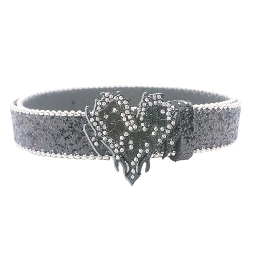 Blingbling Rhinestones Waist Belt Jean Belt Waist Costumes Heart Buckle Heavy Duty For Jeans Pants