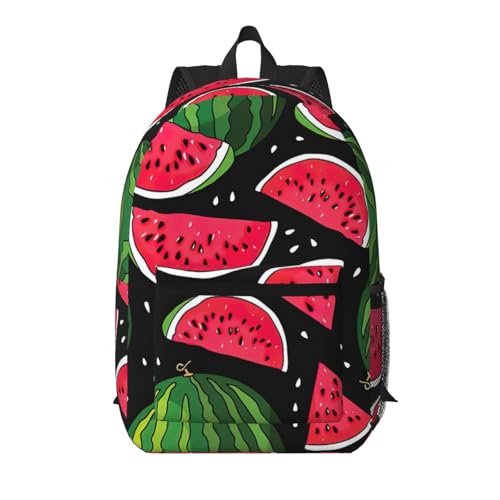 Sac à dos d'école pastèque léger noir EdWal pour homme et femme avec poche zippée