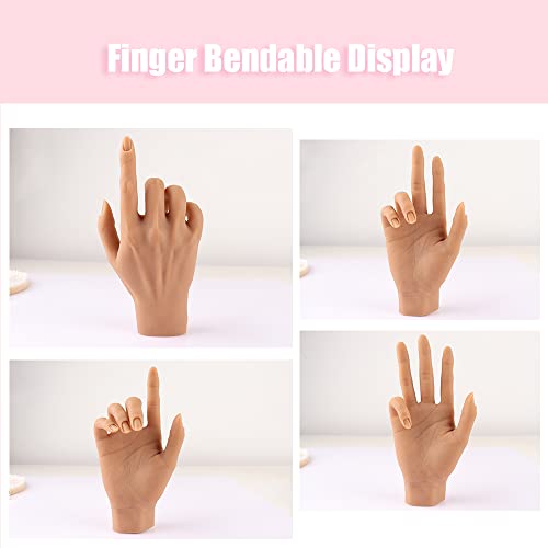 Silicone Practice Hand For Acrylic Nails, Mannequin Hands For Nails Practice With Adjustable Bracket, Life Size Fake Hand For Diy Nails/Nail Art Beginners/Nail Salon Artists #TOP1