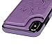 SUPWALL Compatible with iPhone X Card Holder Case, iPhone Xs Wallet Case PU Leather Kickstand Cover TPU Shockproof Shell with Credit Card Slot Durable Protective Skin for iPhone X & iPhone Xs, Purple