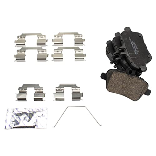 Image of TRQ Rear Brake Pad and Rotor Set Ceramic Compatible with 2014-2015 Mercedes-Benz B Electric Drive 2016-2017 B250e 2014-2019 CLA250 2015-2020 GLA250 2017-2019 Infiniti QX30