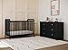 Storkcraft Crescent 6-Drawer Dresser (Black) – GREENGUARD Gold Certified, Black Dresser for Bedroom, Kids & Nursery Storage Chest, Safety Interlocking Drawers, Pre-Installed Tracks, Kids Chest