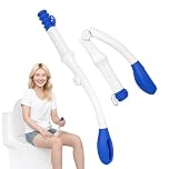Fanwer Toilet Aids Tools, Foldable Blue Long Handle Butt Wiper for Overweight, Elderly and Disabled - Bottom Buddy Wiping Aid Extends 15" Reach