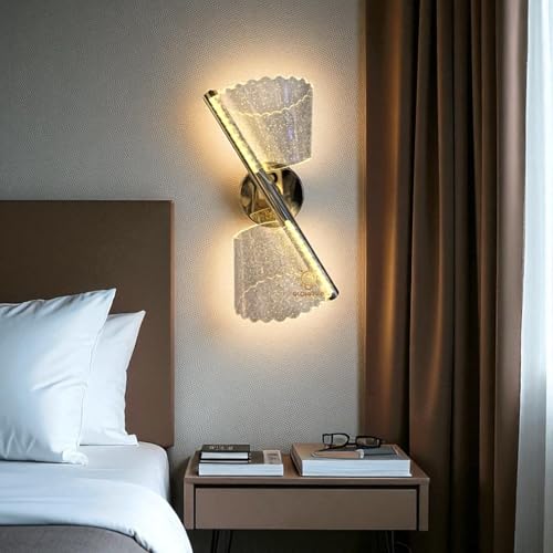 Image of Glowave Golden Acrylic Light Spiral Design Wall Lamp Light for Living Room Bedroom Bedside - Tricolour (White, Warm White, Natural White) (371)