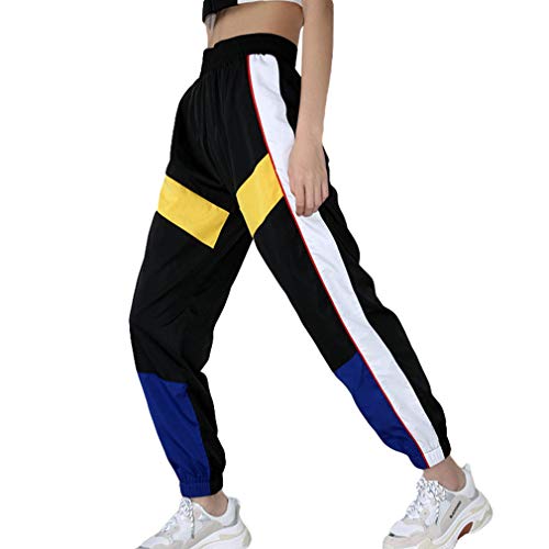 Mujer Pantalones Harajuku Hip Hop Streetwear Pantalones Estilo Callejero Empalmados Pantalones Deportivos De Cintura Alta S-3XL Cover