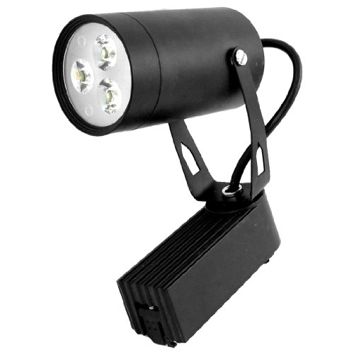 Ruilogod Aluminum Shell 3 LED Track Rail Lamp 3 x 1Watt Cold White Light Black (id: 8f1 ccc f45 48d 4f7