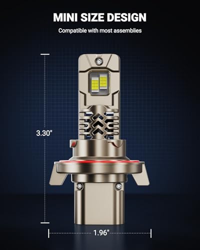 Image of SEALIGHT 9008 /H13 LED Bulb, 10X Brighter 50,000LM Super Output, 1:1 Size No Adapter Required, 6500K White, 70000Hrs Long Lifespan with IP68 Waterproof, Non-Polarity Plug and Play, Pack of 2