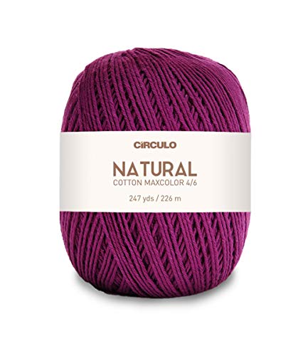 Natural Cotton Maxcolor 4/6 by Círculo – 247 yds, 7 oz – Light Worsted – 100% Brazilian Virgin Cotton (Pack of 1 Ball) (6375)