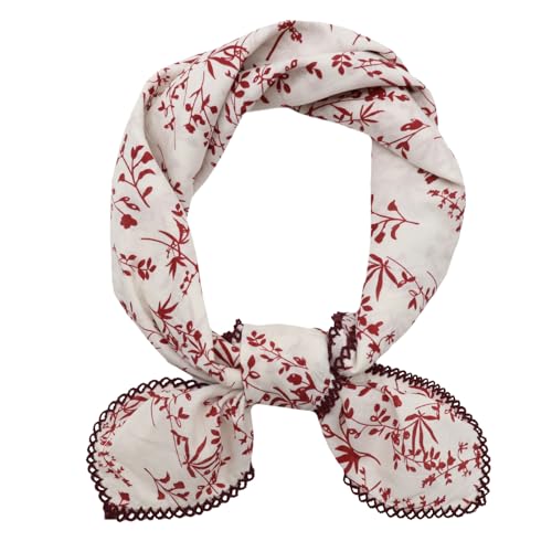 GHTIYLP Large Cotton Bandanas for Women 27 x 27 inch Hair Neck Scarf Headband Square Scarf (Red White)