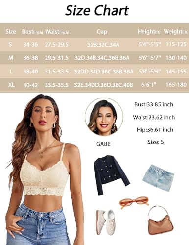 Image of Avidlove Lace Bralettes for Women Padded Bralette Camisole Racerback Crop Top Floral Lace Bralettes V Neck