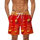 Badehose Lederhose Für Herren Herren Sommer Mode Casual Atmungsaktives Mesh Bedruckte Strand Shorts Strandhose Hose Badeshorts Herren Eng