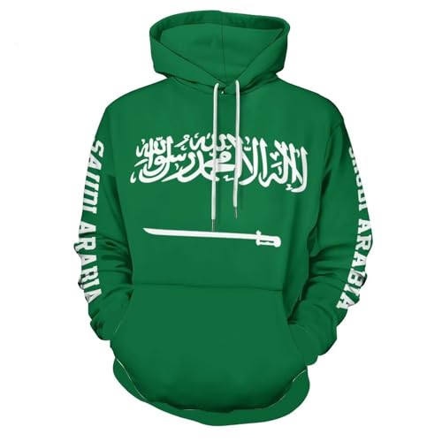 Sweat à capuche mode imprimé Arabie Saoudite extensible grande taille homme
