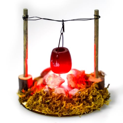 Stadtflamme Mini Lagerfeuer Wichtelzubehör, Miniatur Lagerfeuer mit...