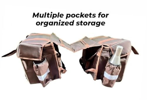 Image of 70 Litre Motorcycle Saddle Bag Both Side | Dual Side Touring Luggage Bag | Waterproof Heavy Duty | Universal Fit for RE All Bikies Meteor, Classic, Hunter