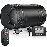 MOCINE Elektronische Lüfter, 100mm Rohrventilator mit Feuchtigkeitssensor, Fernbedienung, 6-stufige Drehzahlregelung mit Timer, Luftfeuchtigkeits und Temperaturregelung, leiser Betrieb für HVAC