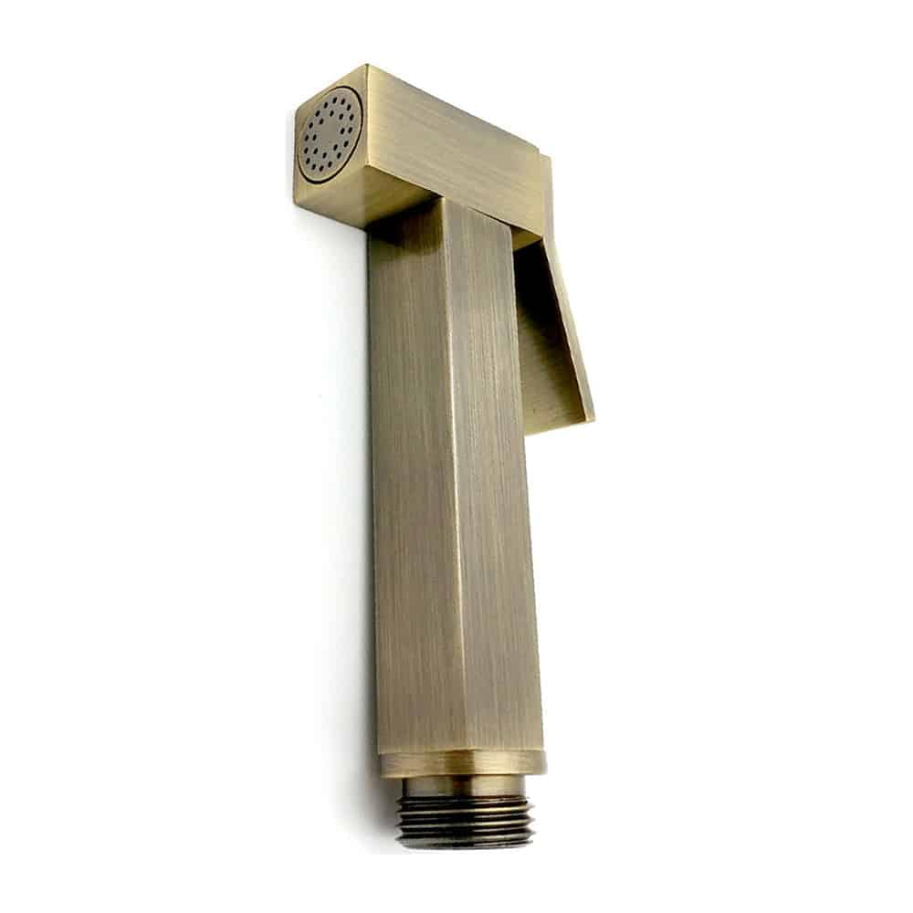 Brushed Brass Douche Spray Head for Bidet | Solid Brass Handheld Shattaf