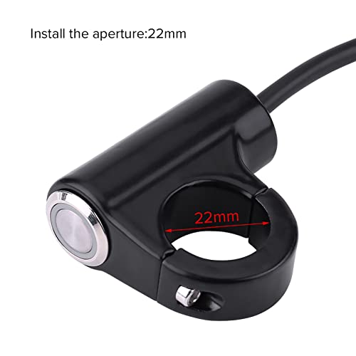 Motorcycle Handlebar Mount Button Switch 7/8" 22Mm Motorcycle Push Start Button Horn Button Headlight Brake Fog Lights Automatic Return Button With Green Light(A) #TOP1