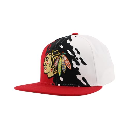 Image of ZHATS NHL Unisex-Adult NHL Officially Licensed Adjustable Snapback Hat Flat Bill Z11 Retro Paintbrush