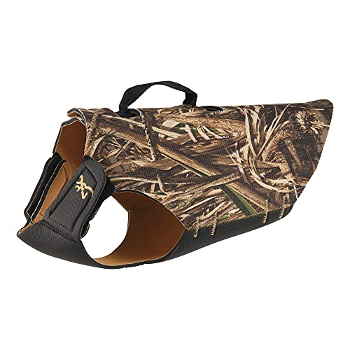 Browning Pet Dog Neoprene Vest 5mm Handle Large, Realtree MAX-5 (5mm), L UK, Orange