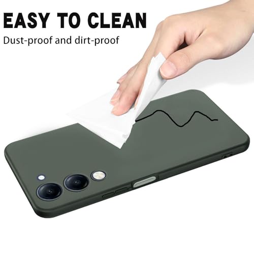 Image of Back Cover for iQOO Z10 Lite 5G | Full Camera Protection | Premium Liquid Silicon Case | Flexible Bumper Case for iQOO Z10 Lite 5G /Vivo Y04 4G /Y19e 4G /Y19 5G /Y29s 5G /T4 Lite 5G(Military Green)