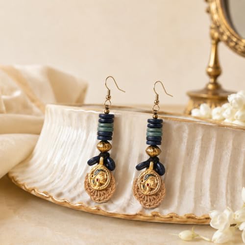 Image of Royal Queen & Empress Handcrafted Tribal Dhokra Earrings Collection for Women - Statement Ethnic Designs in Multiple Colours