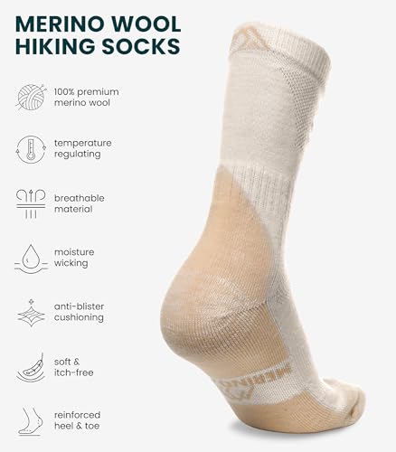 Image of Merino.tech Merino Wool Socks for Women And Men - Merino Wool Hiking Socks Crew Style