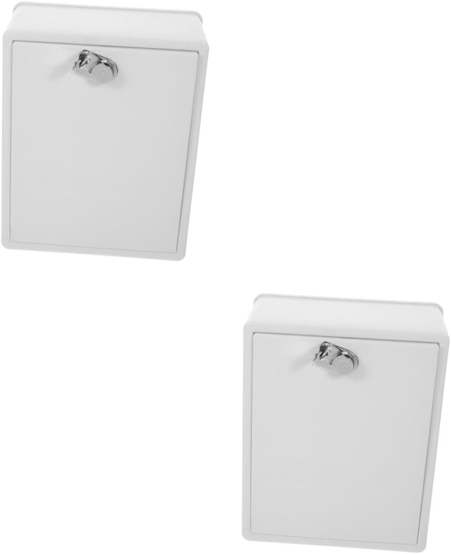 POPETPOP 2pcs Box Outdoor Package Box White Wall Mount Mailbox with Lock Milk Crate Design Package Lock Enduring Security